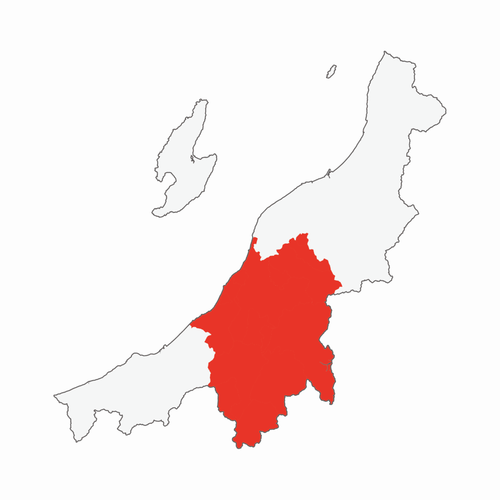 中越エリアの塗りつぶし地図